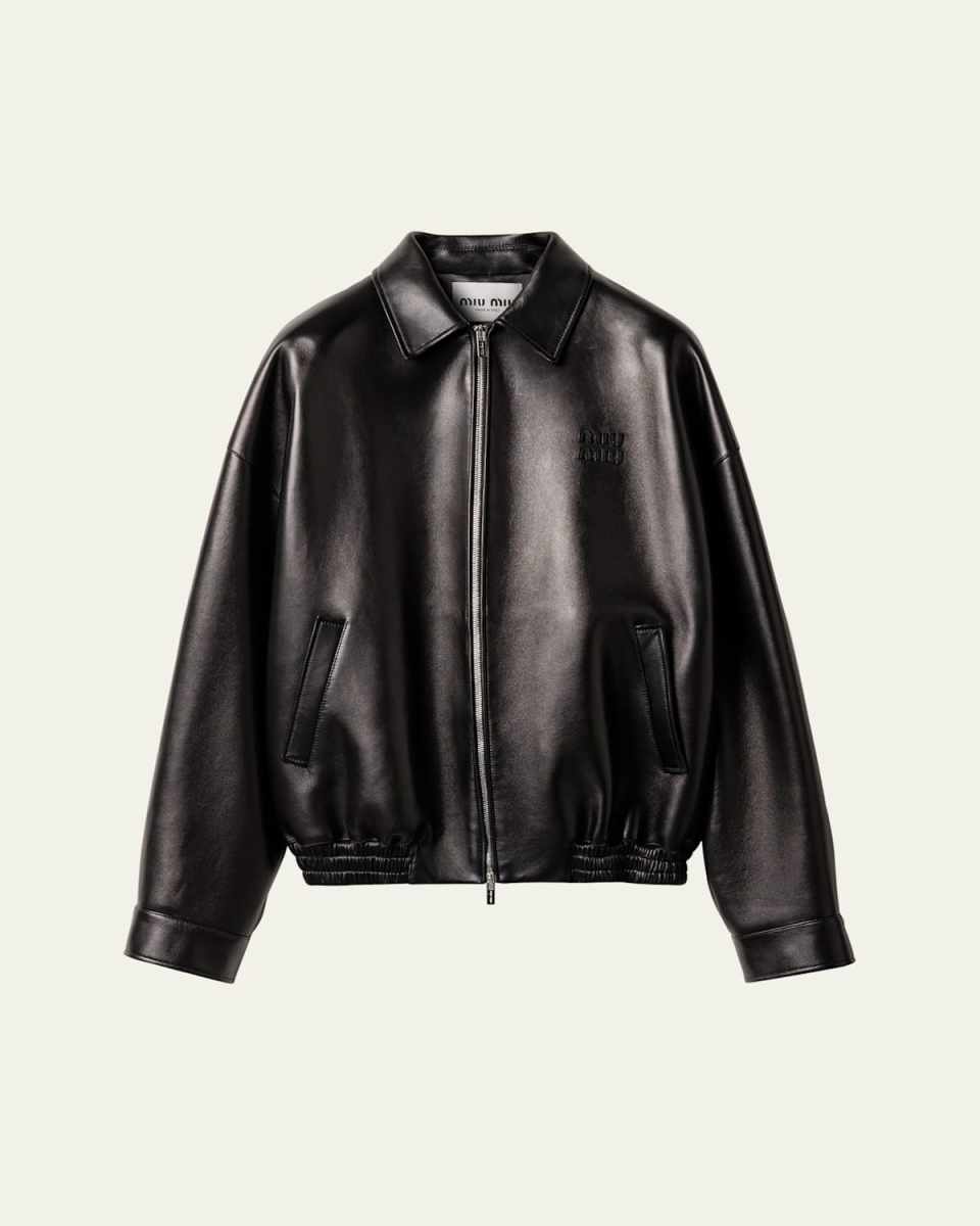 Plonge Nappa Leather Bomber Jacket